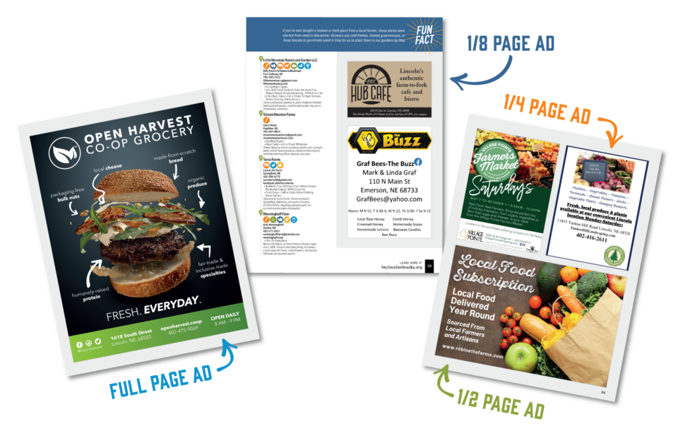 Example of real placed ads in previous food guides